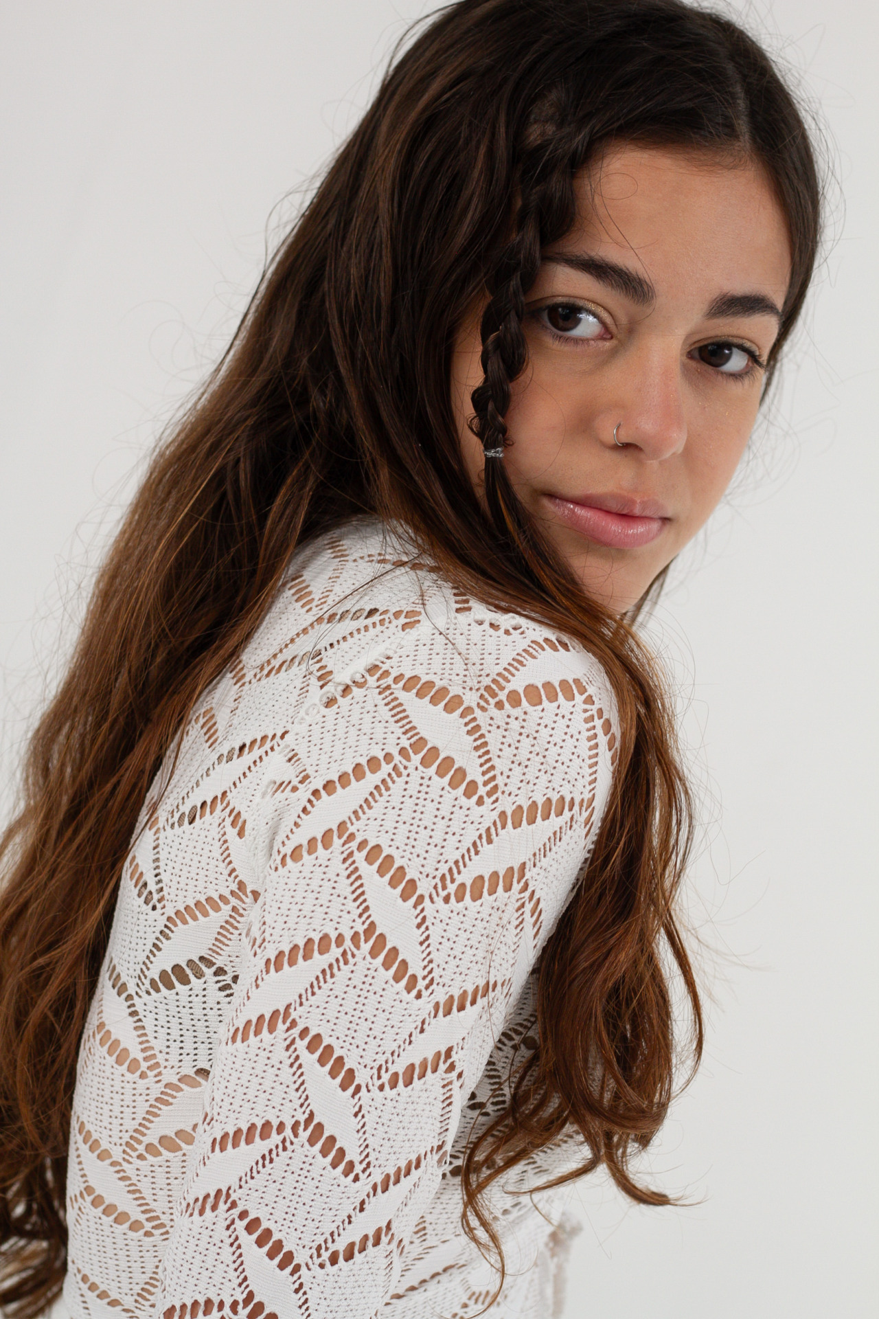 Remera Escote en V LACE Blanco